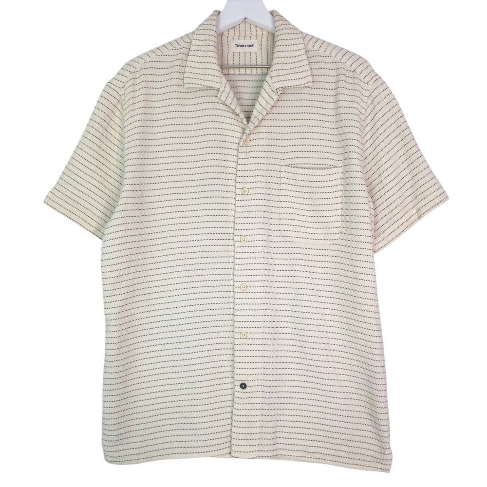 Taylor Stitch The Hawthorne Natural Pickstitch Waffle Mens 42 Large Stripe Cream